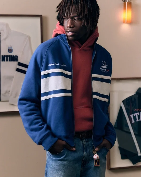 1998 FIFA World Cup France Grafik-Fleece-Trainingsjacke 1998 FIFA World Cup France Grafik-Fleece-Trainingsjacke