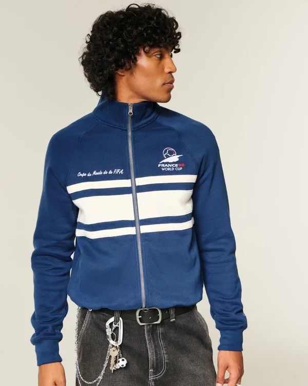 1998 FIFA World Cup France Grafik-Fleece-Trainingsjacke 1998 FIFA World Cup France Grafik-Fleece-Trainingsjacke