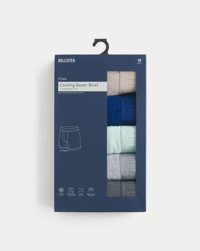 5er-Pack längere Boxershorts mit Kühlfunktion