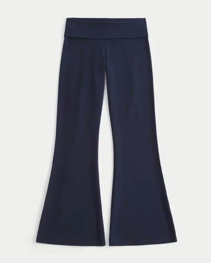 Aloha Graphic Foldover Waist Flare Pants Aloha Graphic Foldover Waist Flare Pants