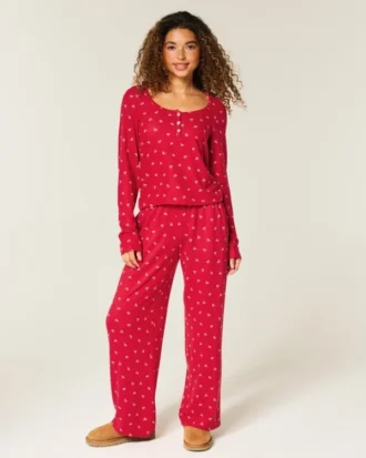 Always Cozy Henley & Wide-Leg Pants Set