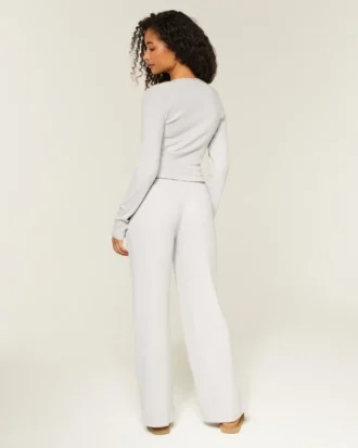 Always Cozy Rib Henley & Wide-Leg Pants Set