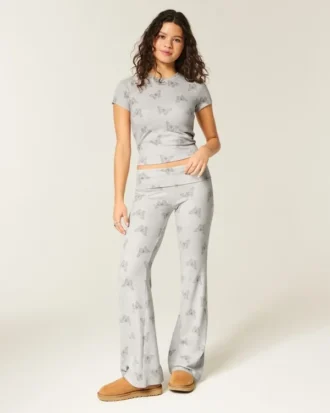 Always Cozy Strickhose mit umgeschlagenem Bund und ausgestelltem Bein
