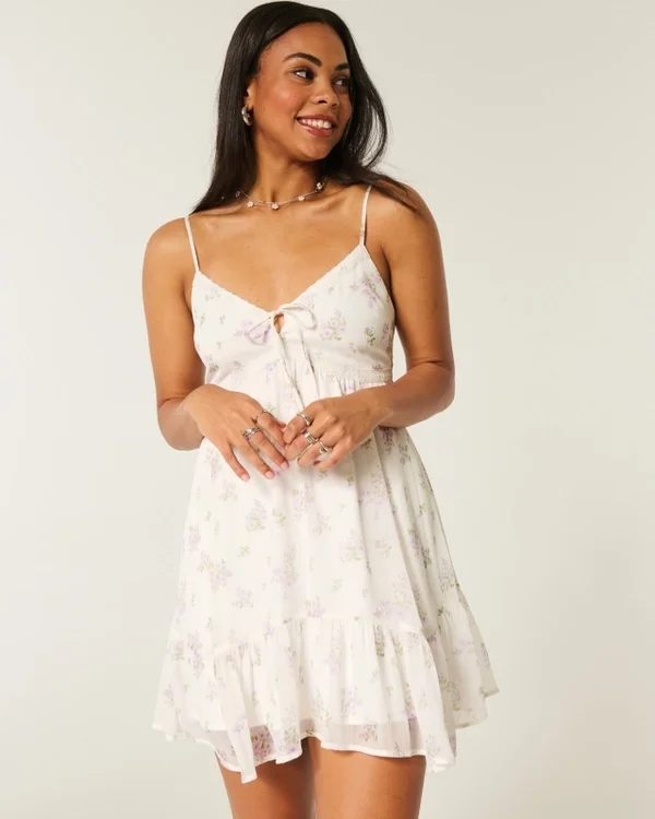 Asymmetrisches Chiffon-Minikleid Asymmetrisches Chiffon-Minikleid