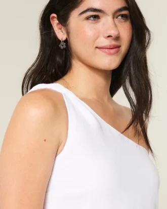 Asymmetrisches Minikleid aus Leinenmischung