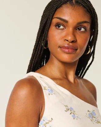 Asymmetrisches Minikleid aus Leinenmischung