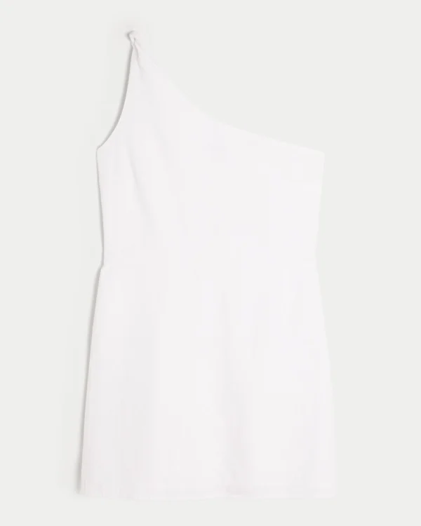 Asymmetrisches Minikleid aus Leinenmischung Asymmetrisches Minikleid aus Leinenmischung