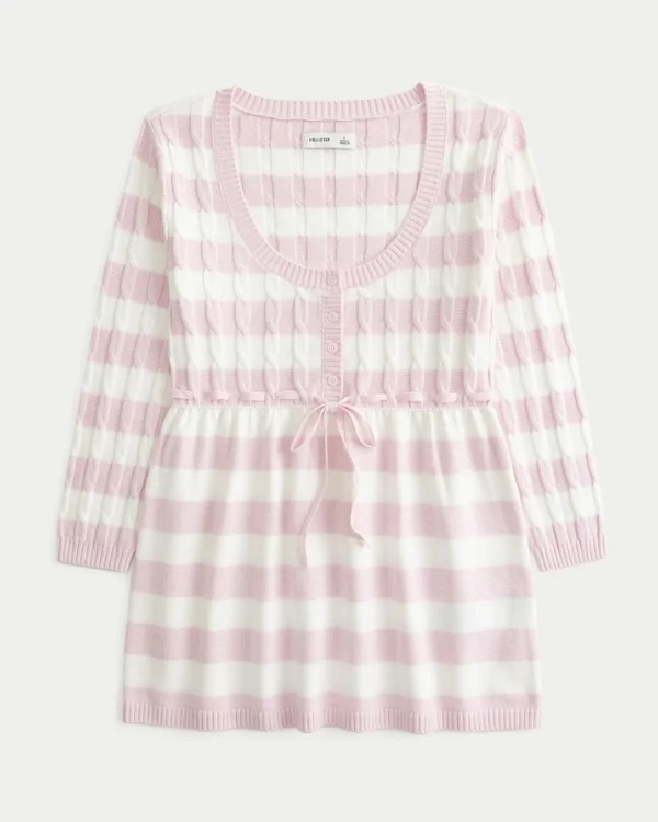 Babydoll-Pullover mit Zopfmuster Babydoll-Pullover mit Zopfmuster