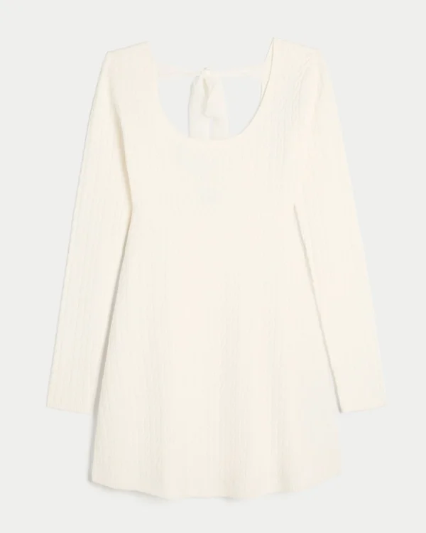 Babydoll-Strickminikleid mit Bindeband Babydoll-Strickminikleid mit Bindeband