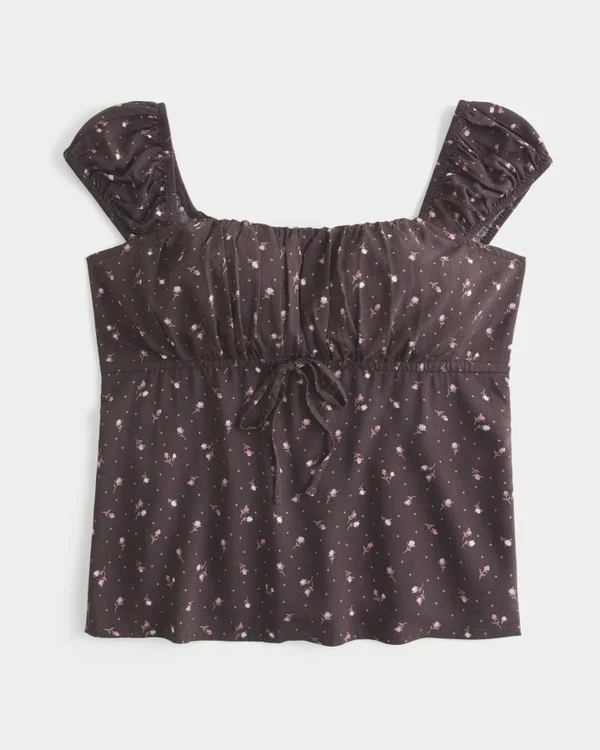 Babydoll-Top mit Schulterausschnitt Babydoll-Top mit Schulterausschnitt