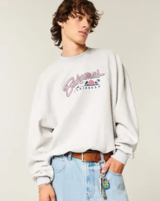 Baggy Cinch Bahamas Graphic Crew Sweatshirt