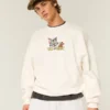 Baggy Cinch Tom und Jerry Grafik-Crew-Sweatshirt Baggy Cinch Tom und Jerry Grafik-Crew-Sweatshirt