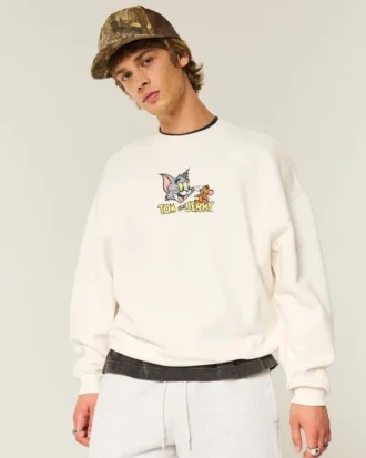 Baggy Cinch Tom und Jerry Grafik-Crew-Sweatshirt