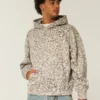 Baggy-Hoodie mit Leopardenmuster und Kordelzug