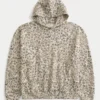 Baggy-Hoodie mit Leopardenmuster und Kordelzug