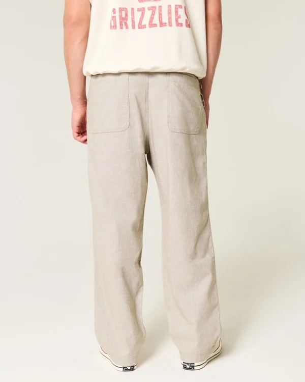 Baggy-Hose aus Leinenmischgewebe mit elastischem Bund Baggy-Hose aus Leinenmischgewebe mit elastischem Bund