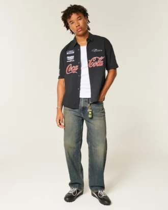 Baggy-Jeans in dunkler Waschung