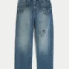 Baggy-Jeans in mittlerer Waschung mit Doodle-Print Baggy-Jeans in mittlerer Waschung mit Doodle-Print