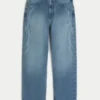 Baggy-Jeans mit mittlerer Waschung und Flammenprint Baggy-Jeans mit mittlerer Waschung und Flammenprint