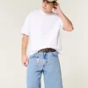 Baggy-Jeansshorts in mittlerer Waschung