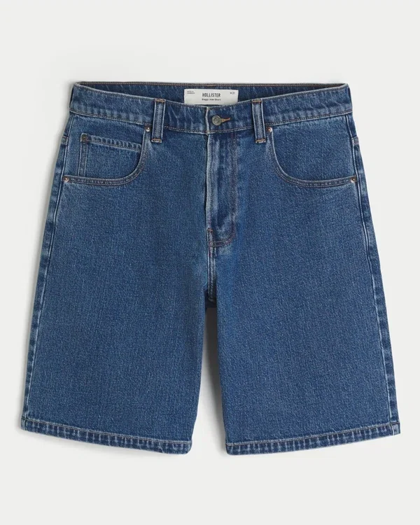 Baggy-Jeansshorts in mittlerer Waschung Baggy-Jeansshorts in mittlerer Waschung