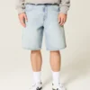 Baggy-Jeansshorts mit Stern-Grafik