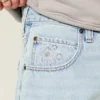Baggy-Jeansshorts mit Stern-Grafik