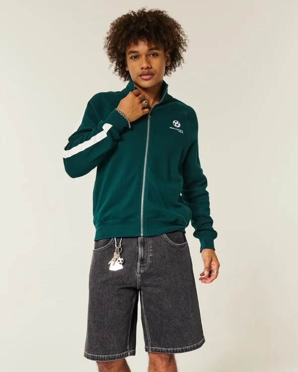 Baggy-Jeansshorts mit Tiger-Grafik Baggy-Jeansshorts mit Tiger-Grafik