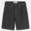 Baggy-Jeansshorts mit Tiger-Grafik Baggy-Jeansshorts mit Tiger-Grafik