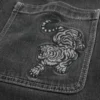 Baggy-Jeansshorts mit Tiger-Grafik Baggy-Jeansshorts mit Tiger-Grafik