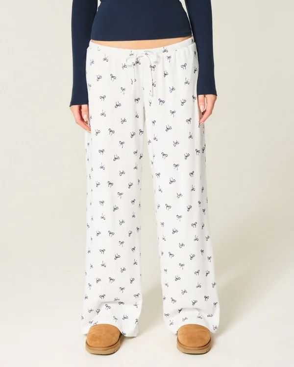 Bequeme gerippte Hose mit weitem Bein Bequeme gerippte Hose mit weitem Bein