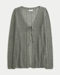 Bequeme, langärmelige Strandjacke mit Bindeband vorne