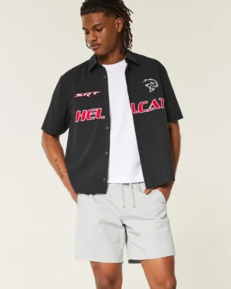 Über dem Knie endende Twill-Shorts zum Hineinschlüpfen