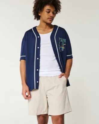 Über dem Knie endende Twill-Shorts zum Hineinschlüpfen