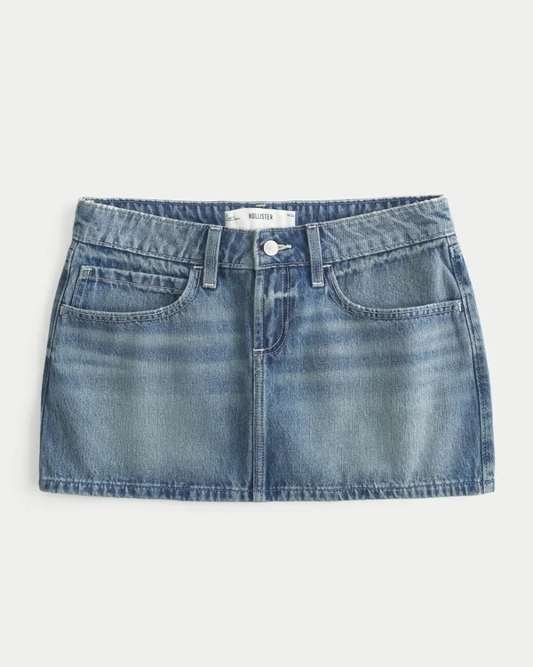 Bestickte Jeans-Minirockhose mit Sternentasche Bestickte Jeans-Minirockhose mit Sternentasche