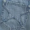 Bestickte Jeans-Minirockhose mit Sternentasche Bestickte Jeans-Minirockhose mit Sternentasche