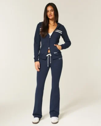 Bootcut-Jogginghose mit Nummerngrafik