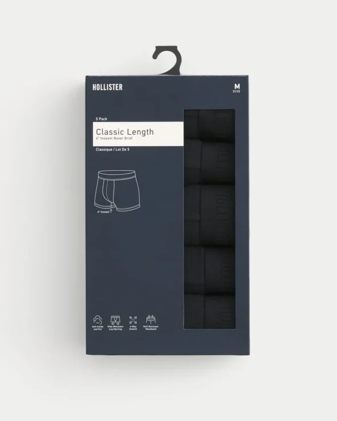 Boxershorts in klassischer Länge, 5er-Pack