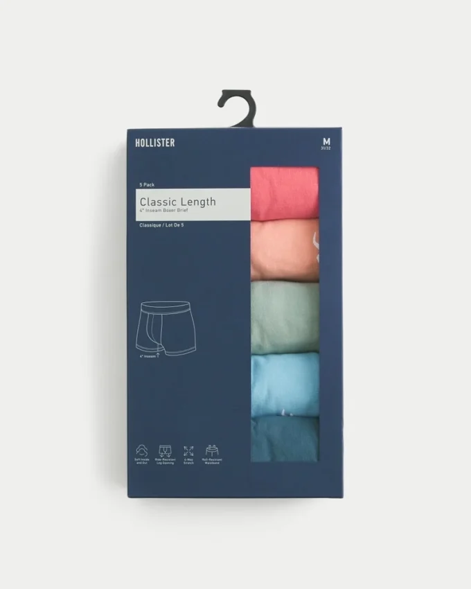 Boxershorts in klassischer Länge, 5er-Pack