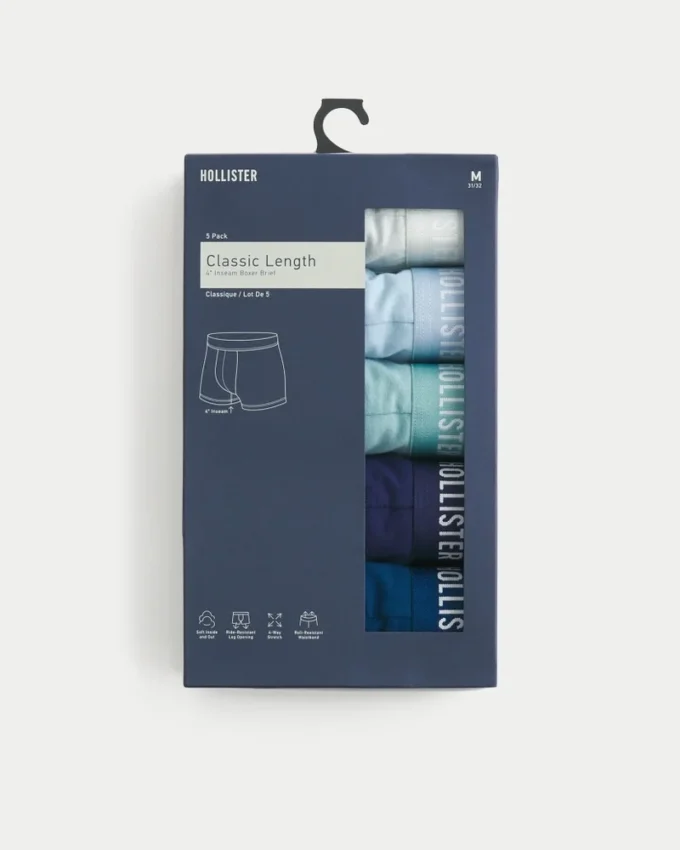 Boxershorts in klassischer Länge, 5er-Pack