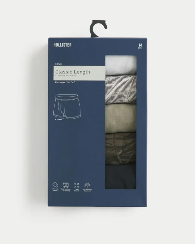 Boxershorts in klassischer Länge, 5er-Pack