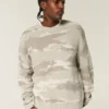 Boxy Camo Crew Sweater
