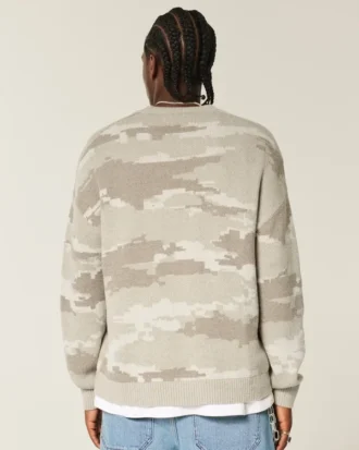 Boxy Camo Crew Sweater
