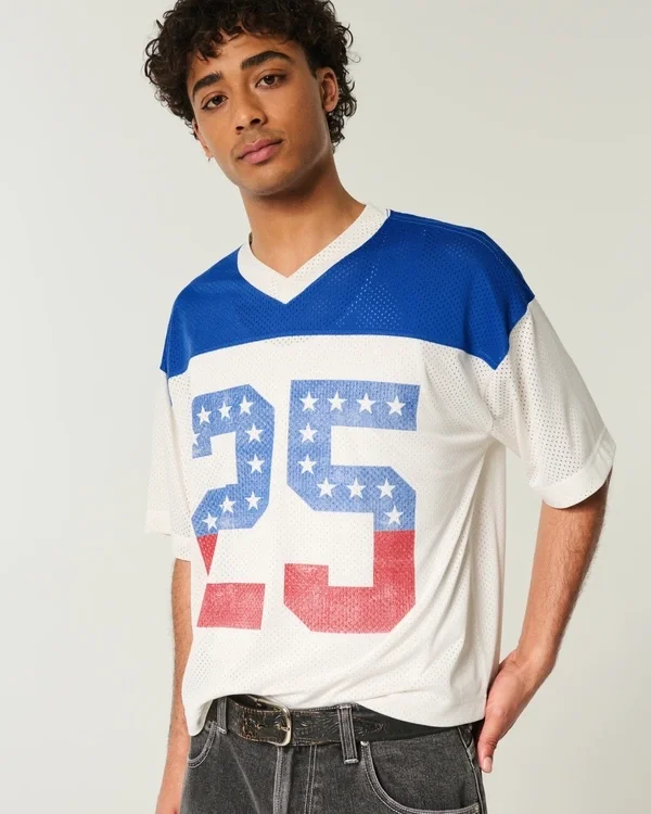 Boxy Crop Number Graphic Jersey Boxy Crop Number Graphic Jersey