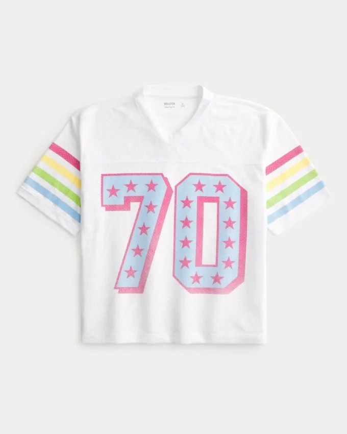 Boxy Crop Number Graphic Jersey Boxy Crop Number Graphic Jersey
