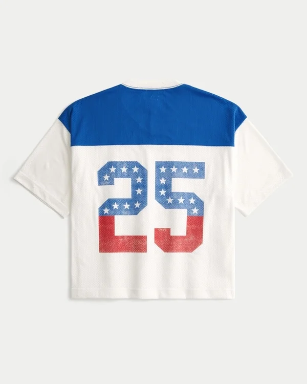 Boxy Crop Number Graphic Jersey Boxy Crop Number Graphic Jersey