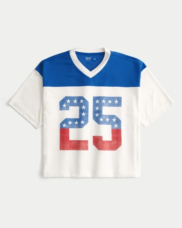Boxy Crop Number Graphic Jersey Boxy Crop Number Graphic Jersey