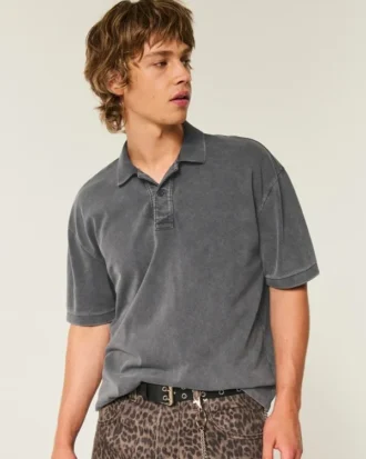 Boxy Crop Washed Polo