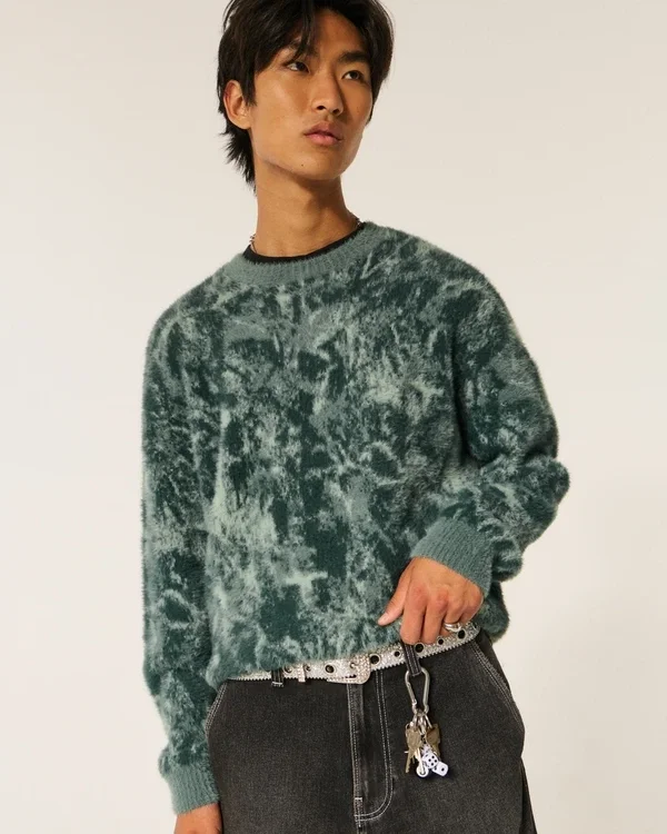 Boxy Fuzzy Crew Sweater Boxy Fuzzy Crew Sweater