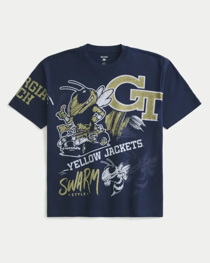 Boxy Georgia Tech Yellow Jackets Grafik-T-Shirt